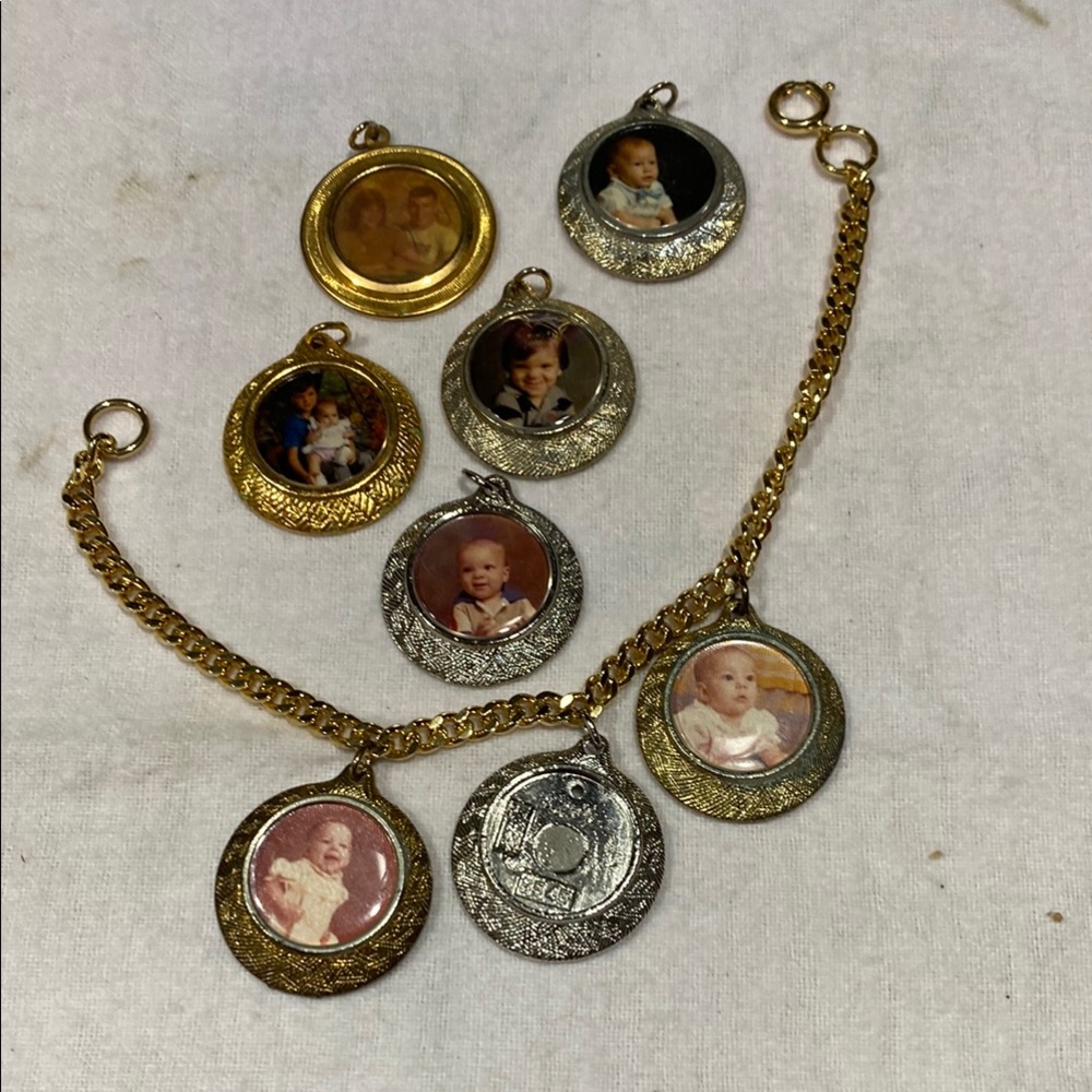Gold and Silver Photo Locket Bracelet